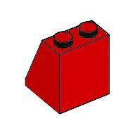Lego Brick Sloped 65° 2 x 2 x 2 with Bottom Tube / Red