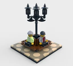 Streetlight with Park Bench