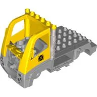 Duplo Toolo Truck Chassis with Light Bluish Gray Flatbed and Cab / Yellow