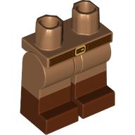 Lego Hips with Medium Nougat Legs and Reddish Brown Boots Pattern with Reddish Brown Belt print