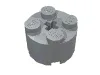 Brick Round 2 x 2 with Axle Hole / Light Bluish Gray