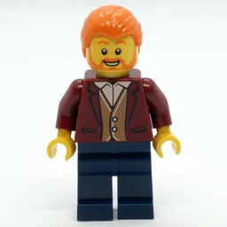 Man, Dark Red Jacket, Dark Blue Legs, Orange Hair