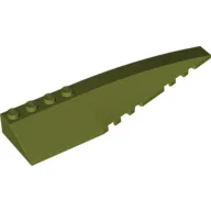 Brick Wedged, Curved 12 x 3 Right / Olive Green