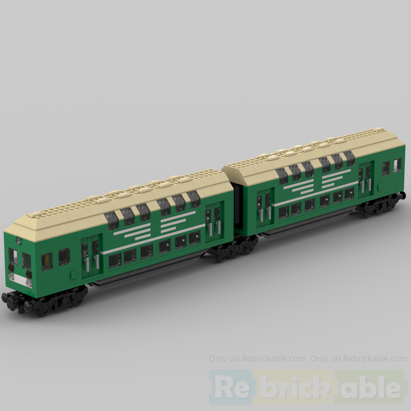 Lego German Doppelstockwagen train car vagon in 7stud wide