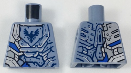 Lego Torso Nexo Knights Armor Semi-Stone with Dark Blue Falcon in Shield Pattern