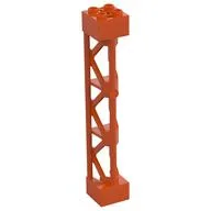 Support 2 x 2 x 10 Girder Triangular Vertical - Type 4 - 3 Posts, 3 Sections / Reddish Orange