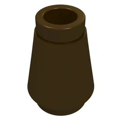 Cone 1 x 1 [Top Groove] / Dark Brown