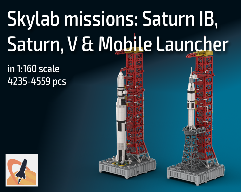 Lego Skylab missions: Saturn V-Skylab, Saturn IB & Mobile Launcher - in 1:160 scale