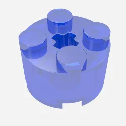 Brick Round 2 x 2 with Axle Hole / Trans-Dark Blue