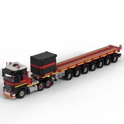 6x4 Semi-Tractor with 7-Axle Ballast Trailer
