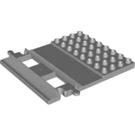 Duplo Train Track, Straight with 4 x 8 Plate on Side / Light Bluish Gray