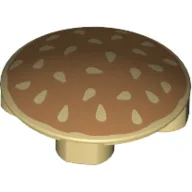Plate Round 2 x 2 with Rounded Bottom with Hamburger Bun Print