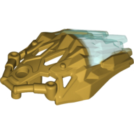 Lego Large Figure Armor, Crystal with Marbled Trans-Light Blue Pattern / Pearl Gold