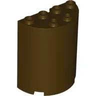 Cylinder Half 2 x 4 x 4 / Dark Brown