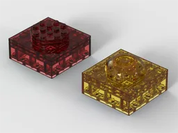Upscaled trans-plate 1x1 (red & yellow)