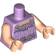 Lego Torso Dress with Neck and Midriff Ruffles Print, Light Arms and Hands / Lavender