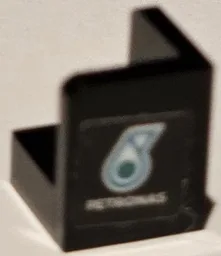 Panel 1 x 1 x 1 Corner with Dark Turquoise and White Petronas Logo Pattern Model Left Side (Sticker) - Set 75883