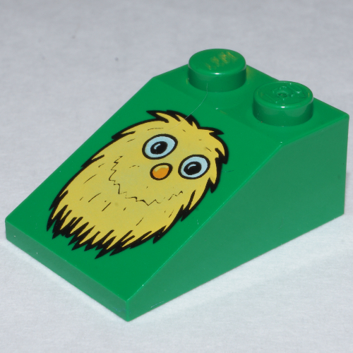 Lego Brick Sloped 33° 3 x 2 Smooth with McDonald's Yellow Monster Print