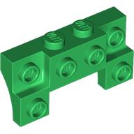 Lego Brick Special 2 x 4 - 1 x 4 with 2 Recessed Studs and Thin Side Arches / Green