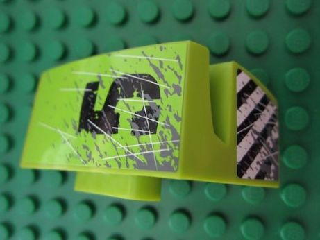 Lego Technic, Panel Car Mudguard Left with Black Number 5, Scratches, Black and White Danger Stripes Pattern (Stickers) - Set 8960