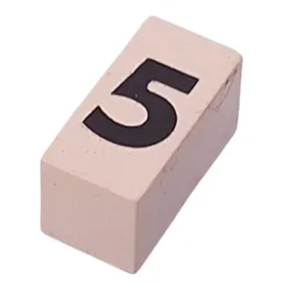 Modulex Tile 1 x 2 with Black '5' Print, without Internal Supports