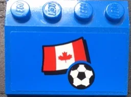 Slope 33 3 x 4 with Flag of Canada and Soccer Ball on Blue Background Pattern (Sticker) - Set 3406