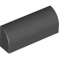 Lego Brick Curved 1 x 4 x 1 1/3 No Studs, Lowered Inside Support / Black