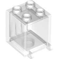 Lego Box 2 x 2 x 2 [Hollow Studs] / Trans-Clear