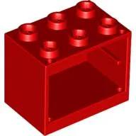 Cupboard 2 x 3 x 2 with Hollow Studs / Red