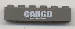 Brick 1 x 6 with 'CARGO' and 'BE 50380' Pattern (Sticker) - Set 4514