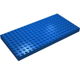 Brick 10 x 20 without Bottom Tubes, with '+' Cross Support (early Baseplate) / Blue