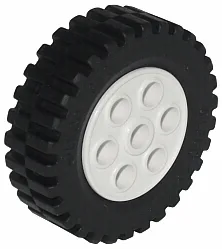 Wheel 30mm D. x 13mm (13 x 24 Model Team), with Black Tire 13 x 24 Model Team (2695 / 2696) / White