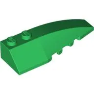 Brick Wedged, Curved 6 x 2 Right, Inner Ridges / Green