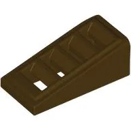 Brick Sloped 18° 2 x 1 x 2/3 with 4 Slots / Grate / Dark Brown