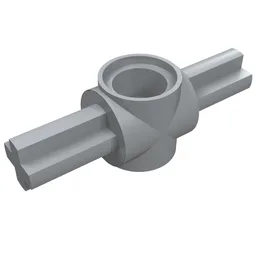 Technic Pin Connector Hub with 2 Axles / Light Bluish Gray