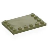 Plate Special 4 x 6, Studs on 3 Edges / Olive Green