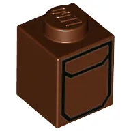 Brick 1 x 1 with Jacket Pocket Print / Reddish Brown