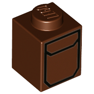 Lego Brick 1 x 1 with Jacket Pocket print / Reddish Brown