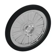 Wheel Wheelchair with Fixed Black Hard Rubber Tire, with Clip Hole / Trans-Clear