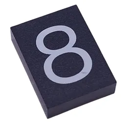Modulex Tile 3 x 4 with White '8' Print, without Internal Supports / Modulex Tile Blue