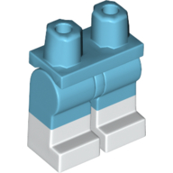 Lego Hips with Medium Azure Legs and White Boots Pattern / Medium Azure