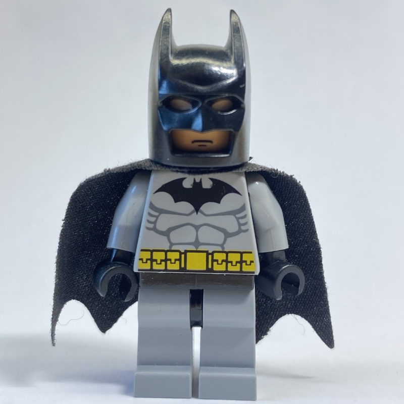 Lego Batman, Light Bluish Gray Suit, Black Cape and Cowl, Light Nougat Head