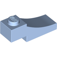 Lego Brick Curved, 3 x 1 with 1/3 Inverted Cutout / Bright Light Blue