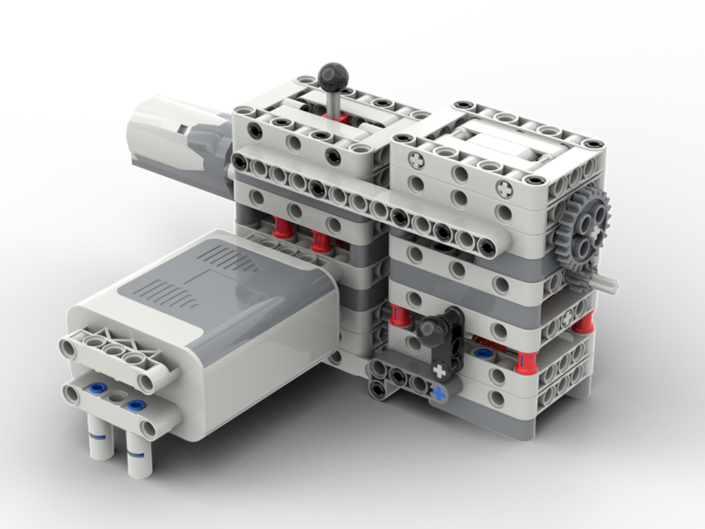 Lego Gearbox with four gears and neutral.