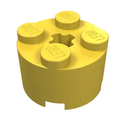 Brick Round 2 x 2 with Axle Hole / Yellow