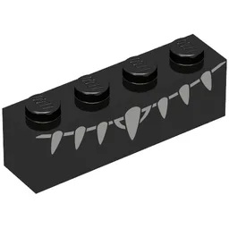 Brick 1 x 4 with Black Panther Torso Print / Black