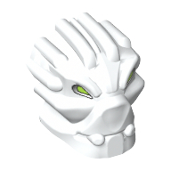 Lego Minifig Head Special, Inika Toa Matoro / White