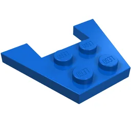 Wedge Plate 3 x 4 without Stud Notches / Blue
