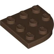 Plate Round Corner 3 x 3 / Brown