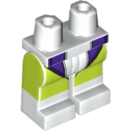 Lego Hips and White Legs with Dark Purple and White Leotard and Lime Legs Print / White